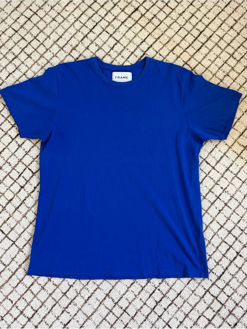 Frame Denim Short-Sleeve Crew Tee in Bright Blue